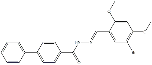 N'-[(E)-(5-bromo-2,4-dimethoxyphenyl)methylidene][1,1'-biphenyl]-4-carbohydrazide Struktur