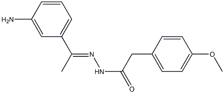 N'-[(E)-1-(3-aminophenyl)ethylidene]-2-(4-methoxyphenyl)acetohydrazide Struktur