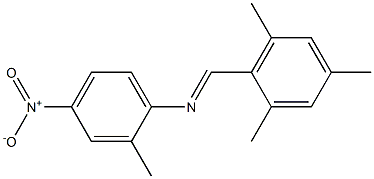 N-[(E)-mesitylmethylidene]-N-(2-methyl-4-nitrophenyl)amine Struktur