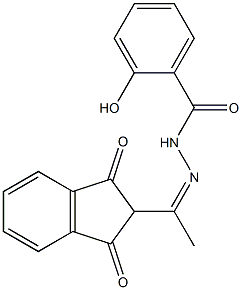 N'-[(Z)-1-(1,3-dioxo-2,3-dihydro-1H-inden-2-yl)ethylidene]-2-hydroxybenzohydrazide Struktur