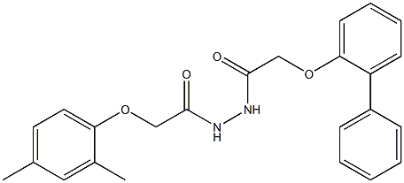 N'-[2-([1,1'-biphenyl]-2-yloxy)acetyl]-2-(2,4-dimethylphenoxy)acetohydrazide Struktur