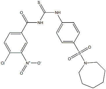 N-[4-(1-azepanylsulfonyl)phenyl]-N'-(4-chloro-3-nitrobenzoyl)thiourea Struktur