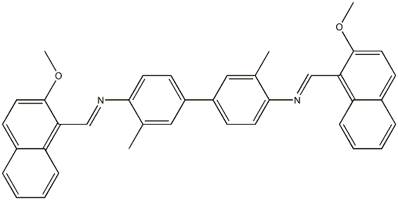 N-[(E)-(2-methoxy-1-naphthyl)methylidene]-N-(4'-{[(E)-(2-methoxy-1-naphthyl)methylidene]amino}-3,3'-dimethyl[1,1'-biphenyl]-4-yl)amine Struktur