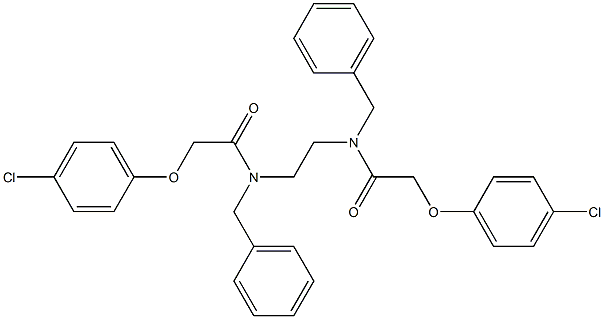 N-benzyl-N-(2-{benzyl[2-(4-chlorophenoxy)acetyl]amino}ethyl)-2-(4-chlorophenoxy)acetamide Struktur