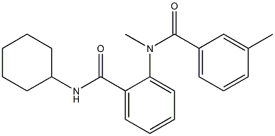 N-cyclohexyl-2-[methyl(3-methylbenzoyl)amino]benzamide Struktur