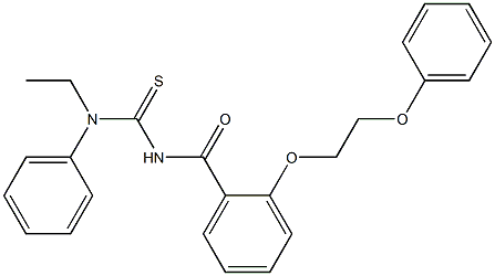 N-ethyl-N'-[2-(2-phenoxyethoxy)benzoyl]-N-phenylthiourea Struktur