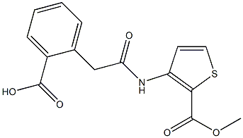 2-(2-{[2-(methoxycarbonyl)-3-thienyl]amino}-2-oxoethyl)benzenecarboxylic acid Struktur