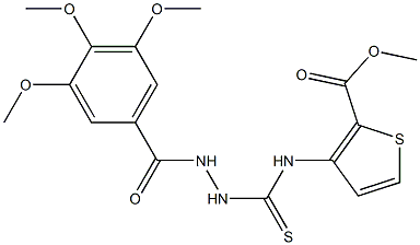 methyl 3-({[2-(3,4,5-trimethoxybenzoyl)hydrazino]carbothioyl}amino)-2-thiophenecarboxylate Struktur