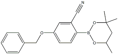 5-Benzyloxy-2-(4,4,6-trimethyl-1,3,2-dioxaborinan-2-yl)benzonitrile Struktur