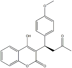 4-Hydroxy-3-[(1R)-3-oxo-1-(4-methoxyphenyl)butyl]-2H-1-benzopyran-2-one Struktur