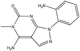 4-Amino-1-(2-aminophenyl)-5-methyl-1H-pyrazolo[3,4-d]pyrimidin-6(5H)-one Struktur