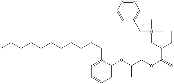 N,N-Dimethyl-N-benzyl-N-[2-[[2-(2-undecylphenyloxy)propyl]oxycarbonyl]butyl]aminium Struktur