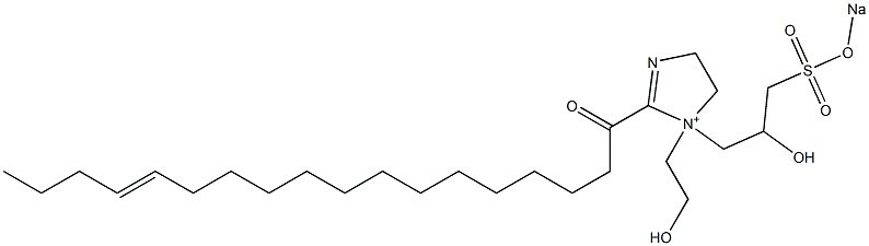 1-(2-Hydroxyethyl)-1-[2-hydroxy-3-(sodiooxysulfonyl)propyl]-2-(14-octadecenoyl)-2-imidazoline-1-ium Struktur