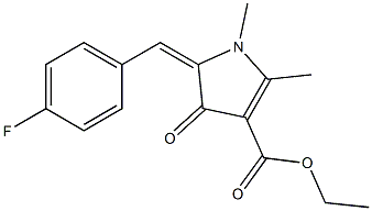 1,2-Dimethyl-4-oxo-5-(4-fluorobenzylidene)-2-pyrroline-3-carboxylic acid ethyl ester Struktur