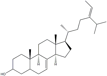 (24E)-Stigmasta-7,24(28)-dien-3-ol Struktur