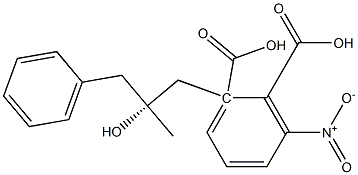 (-)-3-Nitrophthalic acid hydrogen 1-[(R)-2-methyl-3-phenyl-2-hydroxypropyl] ester Struktur