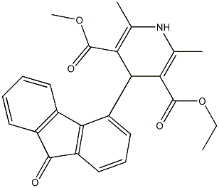 1,4-Dihydro-2,6-dimethyl-4-(9-oxo-9H-fluoren-4-yl)pyridine-3,5-dicarboxylic acid 3-ethyl 5-methyl ester Struktur