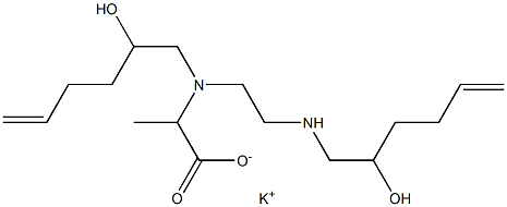 2-[N-(2-Hydroxy-5-hexenyl)-N-[2-(2-hydroxy-5-hexenylamino)ethyl]amino]propionic acid potassium salt Struktur