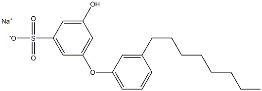 5-Hydroxy-3'-octyl[oxybisbenzene]-3-sulfonic acid sodium salt Struktur