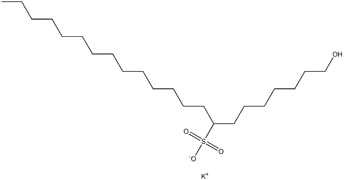 1-Hydroxydocosane-8-sulfonic acid potassium salt Struktur