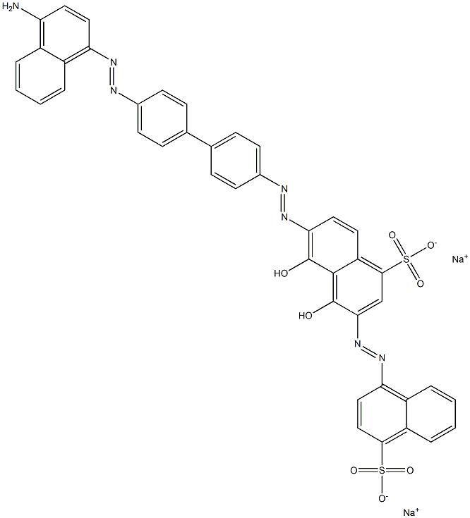 7'-[[4'-[(4-Amino-1-naphthalenyl)azo]-1,1'-biphenyl-4-yl]azo]-1',8'-dihydroxy[1,2'-azobisnaphthalene]-4,4'-disulfonic acid disodium salt Struktur