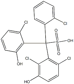 (2-Chlorophenyl)(2-chloro-6-hydroxyphenyl)(2,6-dichloro-3-hydroxyphenyl)methanesulfonic acid Struktur