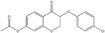 3-(4-Chlorophenoxy)-7-acetoxy-2H-1-benzopyran-4(3H)-one Struktur