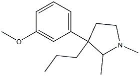 1,2-Dimethyl-3-(m-methoxyphenyl)-3-propylpyrrolidine Struktur