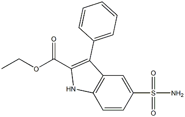 5-(Aminosulfonyl)-3-phenyl-1H-indole-2-carboxylic acid ethyl ester Struktur