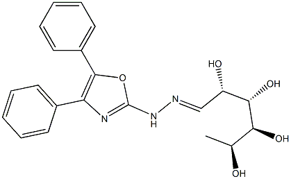 L-Rhamnose (4,5-diphenyloxazol-2-yl)hydrazone Struktur