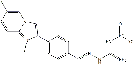 1,6-Dimethyl-2-[4-[2-[iminio(nitroamino)methyl]hydrazonomethyl]phenyl]imidazo[1,2-a]pyridin-1-ium Struktur