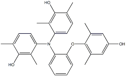 N,N-Bis(3-hydroxy-2,4-dimethylphenyl)-2-(4-hydroxy-2,6-dimethylphenoxy)benzenamine Struktur