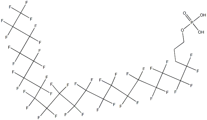 Phosphoric acid hydrogen (4,4,5,5,6,6,7,7,8,8,9,9,10,10,11,11,12,12,13,13,14,14,15,15,16,16,17,17,18,18,19,19,20,20,21,21,22,22,23,23,23-hentetracontafluorotricosan-1-yl) ester Struktur