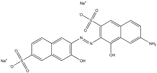 7-Amino-1,3'-dihydroxy[2,2'-azobisnaphthalene]-3,6'-disulfonic acid disodium salt Struktur