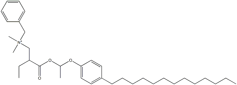 N,N-Dimethyl-N-benzyl-N-[2-[[1-(4-tridecylphenyloxy)ethyl]oxycarbonyl]butyl]aminium Struktur