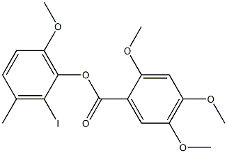 2,4,5-Trimethoxybenzoic acid 2-iodo-3-methyl-6-methoxyphenyl ester Struktur