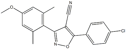 5-(4-Chlorophenyl)-3-(2,6-dimethyl-4-methoxyphenyl)-isoxazole-4-carbonitrile Struktur