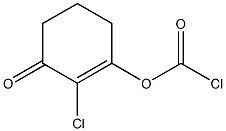 Chloroformic acid 2-chloro-3-oxo-1-cyclohexenyl ester Struktur