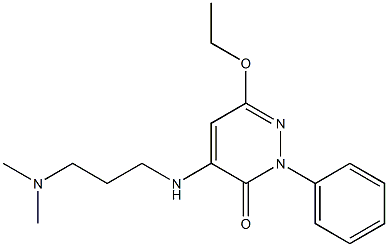 2-Phenyl-4-[[3-(dimethylamino)propyl]amino]-6-ethoxy-3(2H)-pyridazinone Struktur