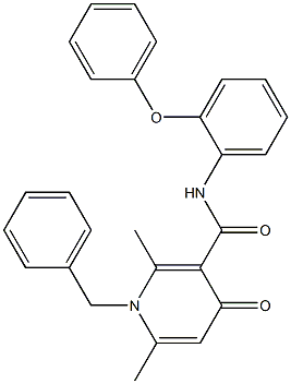 N-(2-Phenoxyphenyl)-1-benzyl-2,6-dimethyl-4-oxo-1,4-dihydro-3-pyridinecarboxamide Struktur