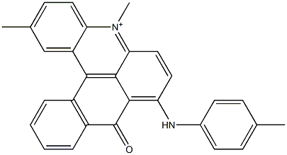 2,5-Dimethyl-8-[(4-methylphenyl)amino]-9-oxo-9H-naphth[3,2,1-kl]acridin-5-ium Struktur