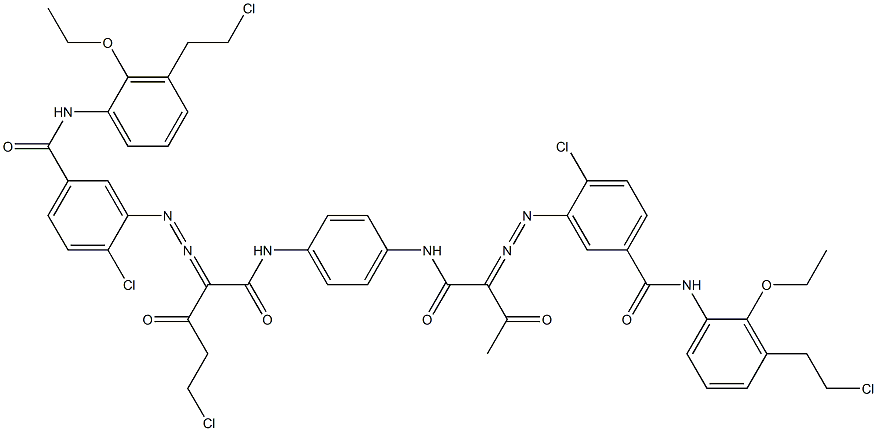 3,3'-[2-(Chloromethyl)-1,4-phenylenebis[iminocarbonyl(acetylmethylene)azo]]bis[N-[3-(2-chloroethyl)-2-ethoxyphenyl]-4-chlorobenzamide] Struktur