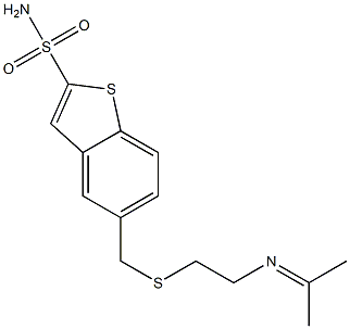 5-[[[2-(Isopropylideneamino)ethyl]thio]methyl]benzo[b]thiophene-2-sulfonamide Struktur