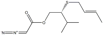 Diazoacetic acid [(R)-3-methyl-2-[(E)-2-butenylthio]butyl] ester Struktur