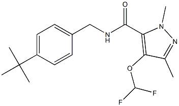 N-(4-tert-Butylbenzyl)-1,3-dimethyl-4-(difluoromethoxy)-1H-pyrazole-5-carboxamide Struktur