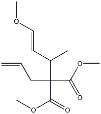 2-(2-Propenyl)-2-(1-methyl-3-methoxy-2-propenyl)malonic acid dimethyl ester Struktur