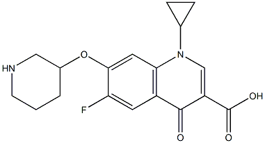 7-[3-Piperidinyloxy]-1-cyclopropyl-6-fluoro-1,4-dihydro-4-oxoquinoline-3-carboxylic acid Struktur