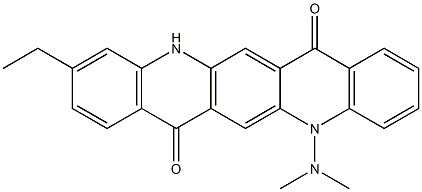 5-(Dimethylamino)-10-ethyl-5,12-dihydroquino[2,3-b]acridine-7,14-dione Struktur