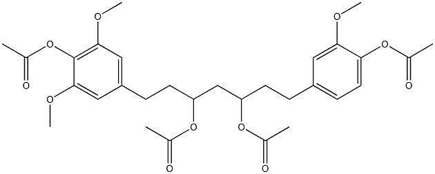 1-(4-Acetoxy-3,5-dimethoxyphenyl)-7-(4-acetoxy-3-methoxyphenyl)heptane-3,5-diol diacetate Struktur