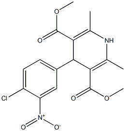 1,4-Dihydro-2,6-dimethyl-4-(4-chloro-3-nitrophenyl)pyridine-3,5-dicarboxylic acid dimethyl ester Struktur